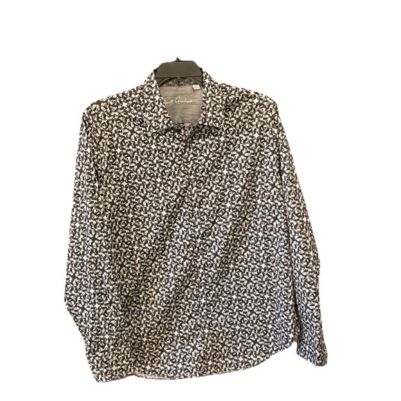 Robert Graham extra large classic fit black-and-white geometric print shirt - Picture 2 of 8